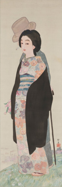東京大丸美術部直売保証 堂本印象『舞妓の図』木版画 さし箱有り
